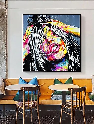  Pintura al óleo hecha a mano pintada a mano arte de pared retrato mujer decoración del hogar decoración lienzo enrollado sin marco sin estirar