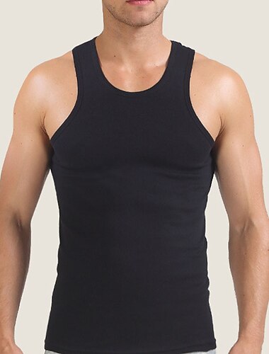  Férfi Atléta Mellény felső Ujjatlan póló Wifebeater ing Ujjatlan Kerek nyakkivágás Nyár Tavasz Sima Divat Utcai sikk Modern Kortárs Sport Otthoni Alkalmi / Napi Fehér Szürke Férfi felső póló