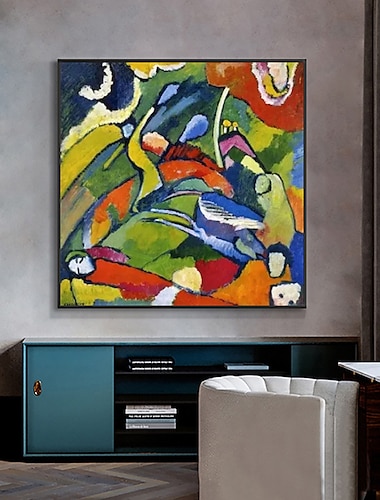  Pintura al óleo hecha a mano lienzo arte de la pared decoración famosa wassily kandinsky abstracto para decoración del hogar enrollado sin marco pintura sin estirar