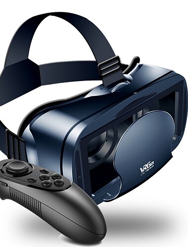  3D-VR-Brille Virtual Reality 3D-VR-Headset Smart-Brille Helm für Smartphones Handy Handy 7-Zoll-Linsen Fernglas mit Controllern