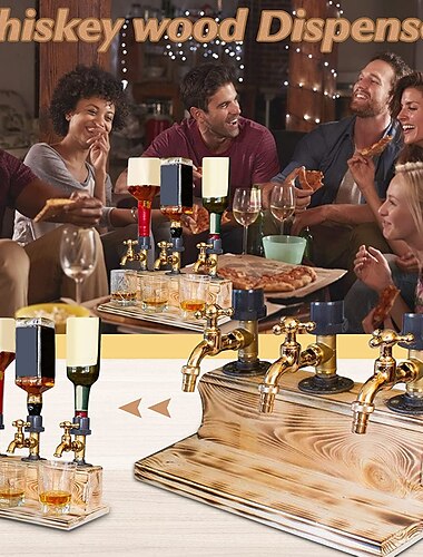  Dispensador de madera de whisky, dispensador de licor en forma de grifo, dispensador de madera de vino de whisky favorito de papá para el restaurante de la fiesta de la cena del bar en casa, regalo del marido del novio de papá papá