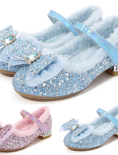  La Reine des Neiges Conte de Fée Princesse Elsa Reine des Neiges Chaussures Fille Cosplay de Film Paillettes Halloween Rose Bleu Halloween Carnaval Mascarade Chaussures