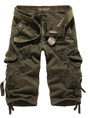  Herren Cargo Shorts Kurze Hosen Capri-Shorts Caprihose Kurze Hose für Wanderer Tasche Glatt Komfort Atmungsaktiv Wadenlänge Arbeit Casual Täglich Modisch Strassenmode Rote Marineblau