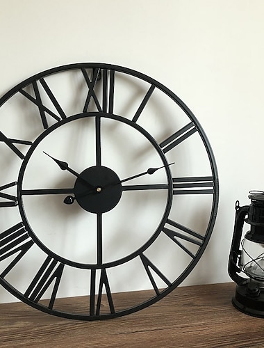  16 pouces 20 pouces 24 pouces horloge industrielle ronde en métal décor intérieur horloge pour salon horloge murale chiffres romains décoration de la maison horloge murale