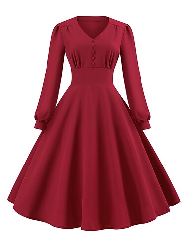  Retro Vintage Anos 50 Vestido antigo Vestido Coquetel Vestido swing Vestido Flare Mulheres Baile de Máscaras Festa / Noite Festa de Solteira Adulto Vestido Vestidos de baile