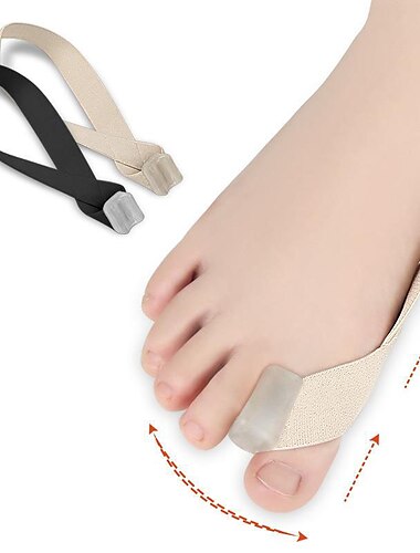  teenspreider met elastische band voor verlichting van knobbels en uitlijning van de tenen, comfortabele en verstelbare gel teenrichter voor ondersteuning van voetpijn