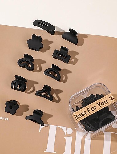  Una caja mini pinzas para el cabello para niñas y mujeres funtopia 10 piezas pequeñas pinzas para el cabello alfileres pinzas antideslizantes pequeñas pinzas de plástico para la mandíbula