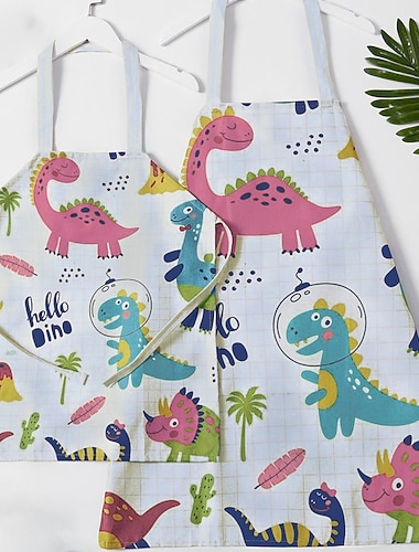 aranyos dinoszaurusz nyomtatott családi kötények   aranyos dinoszaurusz nyomtatott családi kötények