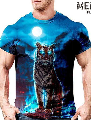  Herren Übergröße T Shirt Groß und hoch Graphic Rundhalsausschnitt Bedruckt Kurzarm Frühling Sommer Vintage Strassenmode Komfortabel Casual Sport Oberteile