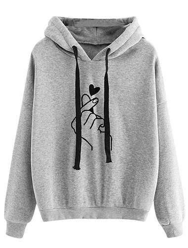 Damen Hoodie Sweatshirt Pullover Basic Grafik Street Casual Hoodie Kordelzug Langarm Schwarz Gelb Rosa Rot Grau Herbst&amp; Winter