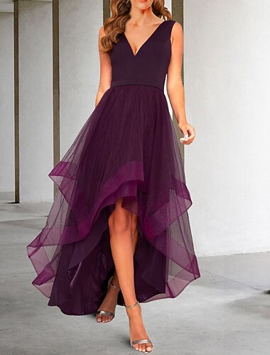  A-linjeformade Cocktailklänningar Elegant Klänning Kentucky Derby Semi Formal Tealängd Ärmfri V U-ringning Höst Bröllopsgäst Organza Med Rynkad Derby Klänningar 2025