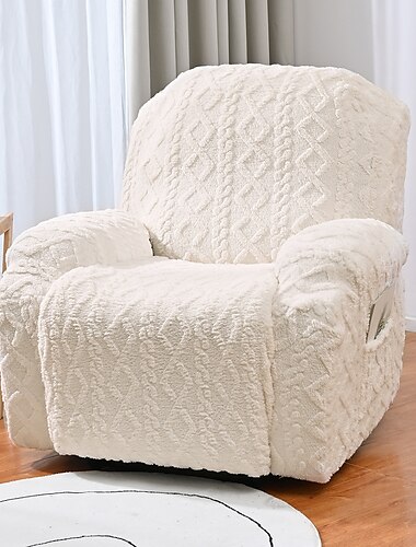  1-Sitzer-Liegestuhlbezüge aus Samt, Stretch-Jacquard-Liegestuhlbezüge für 1-Kissen-Liegesofa, Einzelsitz-Liegestuhl-Couchbezug, sehr weich, maschinenwaschbar
