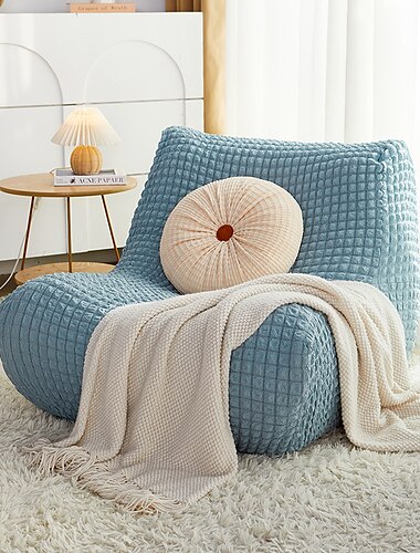  Lazy-Sofa-Bezug für einsitziges Sofa, burgunderfarbener Sofabezug ohne Armlehnen, einteiliger, hochelastischer Schonbezug, abnehmbarer und maschinenwaschbarer Bezug