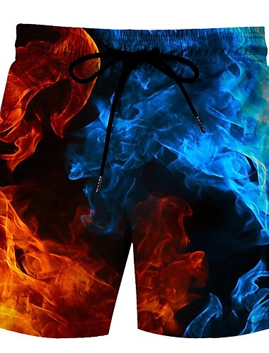  Herr Grafisk 3D Print Abstrakt Badshorts Boardshorts Beach Shorts Medium Midja Mode Hawaiisk Boho Ledigt Dagligen Helgdag Snörning Elastisk midja 3D-utskrift Designer Kläder