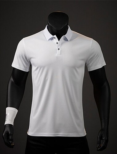  Men's Golf Polo Outdoor Sports Classic Short Sleeve Sports Solid Colored Button Front Summer Spring Regular Fit Black White Yellow Light Green Pink Red Golf Polo