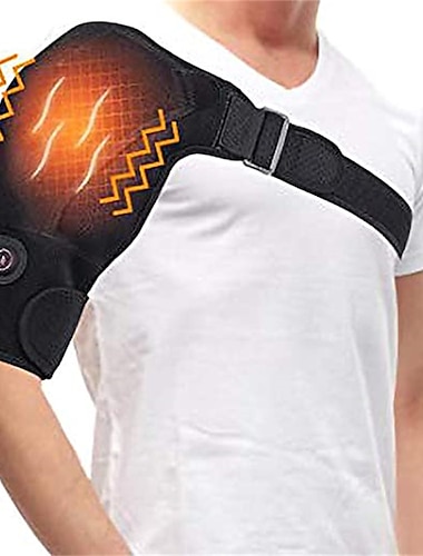  Heated Massage Shoulder Brace With 3 Vibration And Heating Settings Supports Adjustable Heated ShoulderPads for Rotating Cuffs Freezing Shoulder Dislocation Or musclePain Relief Supports