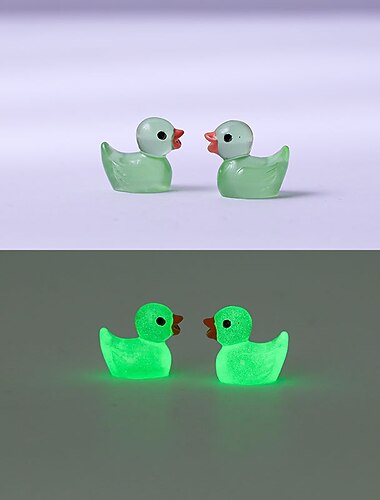  30 Stück leuchtende Mini-Enten niedliche Harz-Enten leuchten im Dunkeln Miniatur-Ornament winzige Enten für DIY-Garten-Puppenhaus