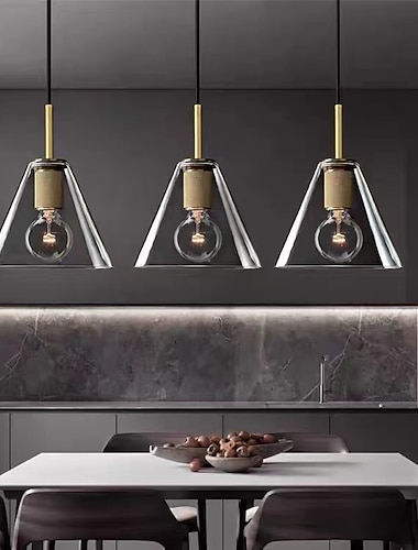  LED-Pendelleuchte 10 cm 3000 K europäische moderne Kupferglas-Hängelampen höhenverstellbarer Kronleuchter geeignet für Schlafzimmer-Lobby-Flure (inkl. Glühbirne)