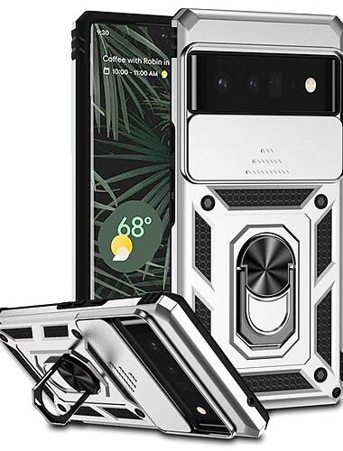  Handy Hülle Handyhüllen Für Google Pixel 6 Pixel 6 Pro Hochbelastbar Ganzkörperschutz Ständer Etui mit Ring Einfarbig TPU