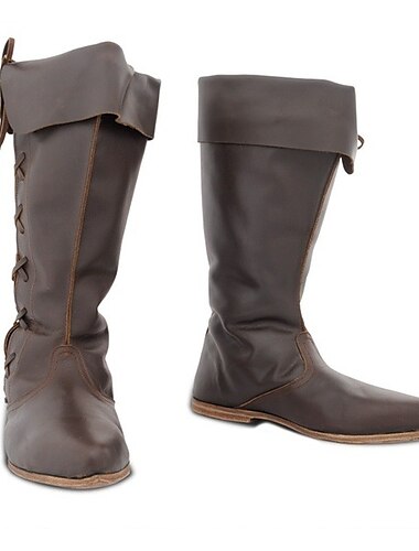  Médiéval Renaissance Chaussures Bottes hauteur genou Bottes jazz plates Ren Faire Pirate Viking Croisé Homme Unisexe Celtique Pirate Halloween Mascarade Fête / Soirée LARP Foire de la Renaissance