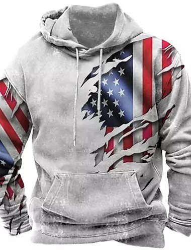  Día de los Veteranos Sudadera con Capucha Gráfica para Hombre Patriota Patriótico Veterano Bandera Nacional Sudaderas Pullover Sudadera de Manga Larga Sudadera con Capucha Calle 3D Diaria Deportes