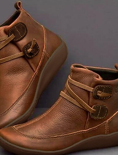  bottines décontractées marron pour femmes avec sangles à double boucle - chaussures confortables au quotidien pour l'automne et l'hiver