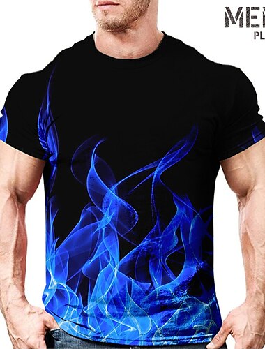  Herren Übergröße T Shirt Groß und hoch Graphic Rundhalsausschnitt Bedruckt Kurzarm Frühling Sommer Modisch Strassenmode Basic Komfortabel Casual Sport Oberteile