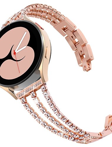  Uhrenarmband für Samsung Watch 7/6/5/4 40/44mm, Galaxy Watch 5 Pro 45mm, Galaxy Watch 6/4 Classic 42/46/43/47mm, Watch 3, Active 2, Gear S3 S2 Edelstahl Ersatz Gurt 20mm 22mm Bling-Diamant Luxus