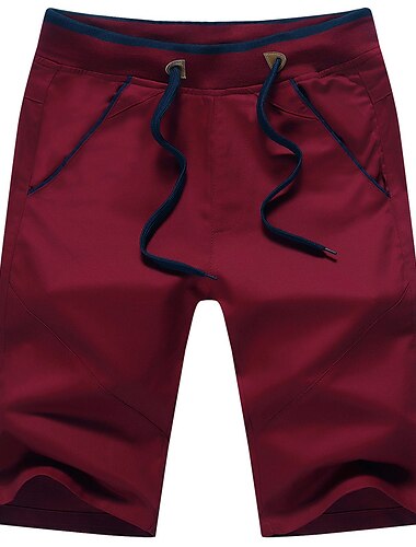  Herren Bermudas Trainingsshorts Kurze Golfhosen Kordelzug Elastische Taille Glatt Outdoor Ausgehen Baumwollmischung Modisch Strassenmode Rote Himmelblau Mikro-elastisch