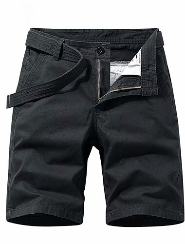  Herren Cargo Shorts Kurze Hosen Chino Bermuda Shorts Bermudas Arbeitsshorts Tasche Glatt Komfort Atmungsaktiv Knielänge Outdoor Casual Täglich Modisch Strassenmode Schwarz Wein
