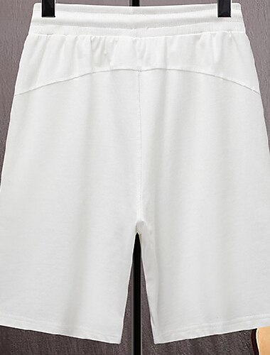  Herren Sportliche Shorts Sweatshorts Kurze Hose Frottee-Shorts Tasche Kordelzug Elastische Taille Glatt Komfort Outdoor Täglich Ausgehen Modisch Strassenmode Schwarz Weiß