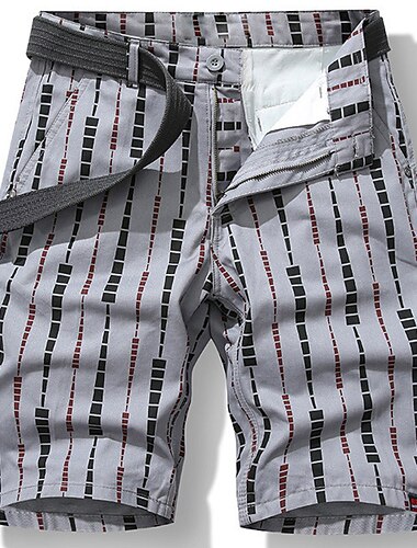  Bărbați Pantaloni scurti chino Bermude Pantaloni scurți de lucru Buzunar Imprimeu Imprimeu Grafic Confort În aer liber Zilnic Ieșire Amestec Bumbac Modă Șic Stradă Negru Roșu Vin