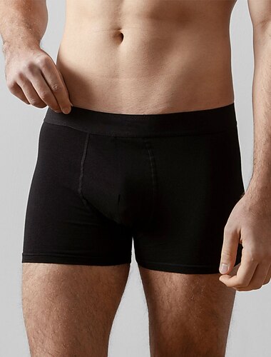  Per uomo 5 pezzi Boxer Slip Biancheria intima Mutandine Base Boxer 95% Cotone Traspirante Morbido Colore Puro Misura del girovita medio Nero Blu marino