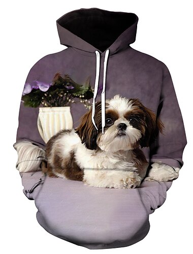  Dier Hond Trui met capuchon Cartoon Manga Anime 3D Grafisch Voor Voor Stel Voor heren Dames Volwassenen 3D afdrukken
