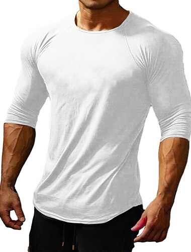  Homens camisa de ginástica Camisa de treino Camiseta de Corrida Patchwork Manga Longa Blusas Atlético Roupa Esportiva Outono Respirável Secagem Rápida Macio Corrida Cooper Treinamento Roupa de esporte