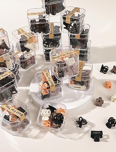  en låda mini hårklämmor för tjejer och kvinnor funtopia 10st små hårspännen stift klämmor halkfria små plastkäftklämmor