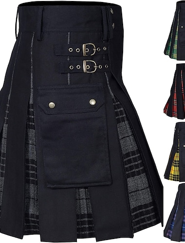  Retro vintage Punk & Gothic Schotse Utility Kilts Ren Faire Voor heren Keltisch Maskerade Feest / Uitgaan Volwassenen Rokken
