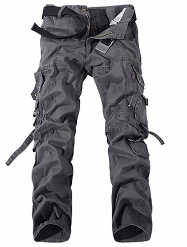  Men's Cargo Pants Cargo Trousers Trousers 8 Pocket Plain Comfort Outdoor Daily Going out Cotton Blend Fashion Streetwear Black Yellow