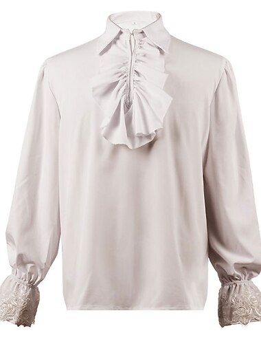  Rétro Vintage Victorienne Médiéval Blouse / Chemise Costume de cosplay Bal Masqué Ren Faire Vampire Volanté Homme Pirate Fantaisie Royal Halloween Carnaval Mascarade Événement / Fête Adulte Chemise