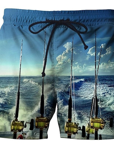  Voor heren Grafische prints Vissen Lange zwembroeken Zwemshorts Boardshorts Medium Taille Modieus Streetwear Casual Dagelijks Buiten Feestdagen Trekkoord Zak Elastische taille Ontwerper Kleding