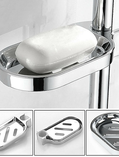  מסילת מקלחת תיבת סבון מחזיק סבון פלטת סבון מוט מקלחת מוט החלקה abs כרום להזזה מגש אמבטיה מגש סבון ארגז סבון מחזיק כלי סבון החלפת משטח סבון