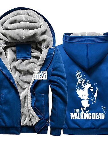  De vandrende døde Daryl Dixon Hattetrøje Anime Ytterklær Animé Graphic Til Par Herre Dame Voksne Varmstempling Fritid / hverdag