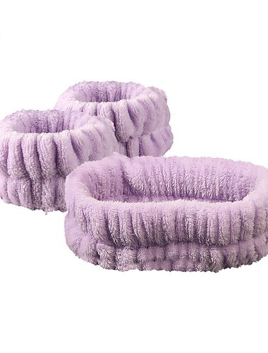  Diadema de spa para lavarse la cara y pulseras a juego, diademas para el cuidado de la piel difusa para niñas adolescentes, banda para la cabeza de maquillaje facial suave para niños, cuidado de la piel para la ducha, suministros para fiestas de pijamas p