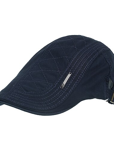  Men's Flat Cap Newsboy Cap Cabbie Cap Newsboy Hat Black Dark Navy Cotton Modern Contemporary Gentleman Outdoor clothing Casual Daily Plain Classic