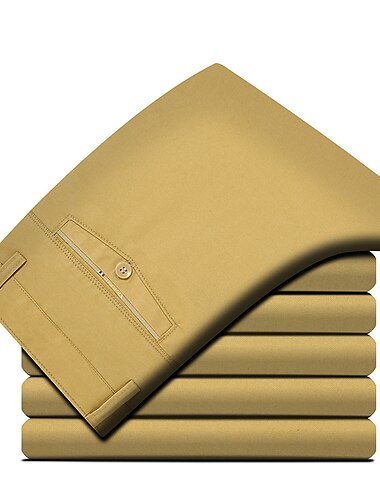  Herren Anzughosen Hose Hosen Tasche Gerade geschnitten Glatt Hochzeit B¨¹ro Arbeit Baumwollmischung Schick & Modern Formell Schwarz Weiß Mikro-elastisch