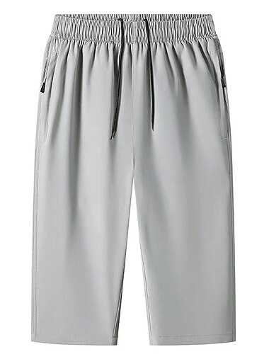  Herren Sportliche Shorts Abgeschnittene Hose Lässige Shorts Caprihose Kordelzug Elastische Taille Glatt Schnelltrocknend Wadenlänge Outdoor Ausgehen Modisch Strassenmode Schwarz Blau Mikro-elastisch