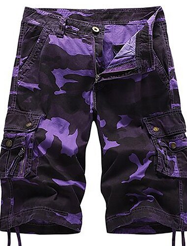  Per uomo Pantaloncini cargo Pantaloncini mimetici Shorts Pantaloncini da Escursionismo Coulisse alla gamba 6 tasche Mimetico Comodità All'aperto Quotidiano Uscire Moda Streetwear Verde militare Blu