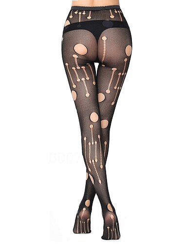  Dance Accessories Socks Printing Hollow-out Pure Color Women's Party Daily Wear Polyester Sexy Stockings