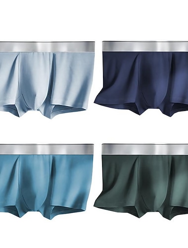  Herren 1 Stück Unterwäsche Kurze Boxershorts Unterwäsche Grundlegend Eis-Seide Solide / einfarbig S10 S8