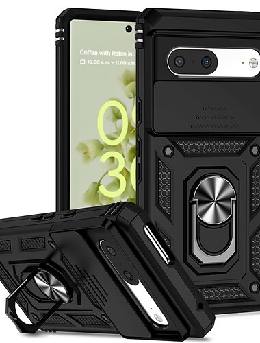  телефон Кейс для Назначение Google Pixel 6 Pixel 6 Pro Плотные Полная защита тела Откидная подножка Чехол с кольцом Однотонный ТПУ